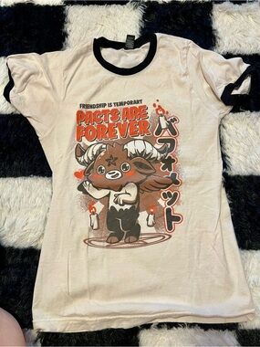 Vintage Women's Graphic Ringer Tee - Friendship is Temporary Pacts are Forever
